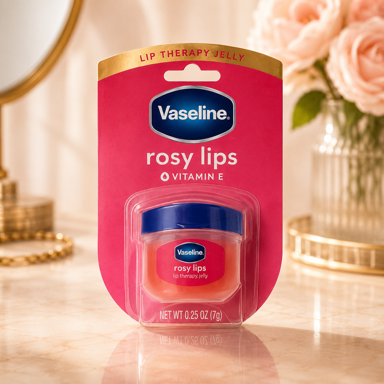 Vaseline Lip Therapy Rosy Lips Vitamin E 7g - Hidratante Labial Original